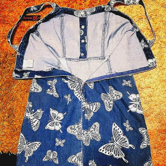 NWT   Denim with White Butterflies Dress - Picture 7 of 13